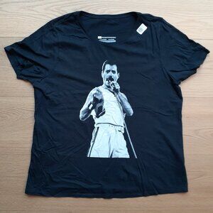 Freddie Mercury - Queen - New Women's Plus 2X Black T-Shirt